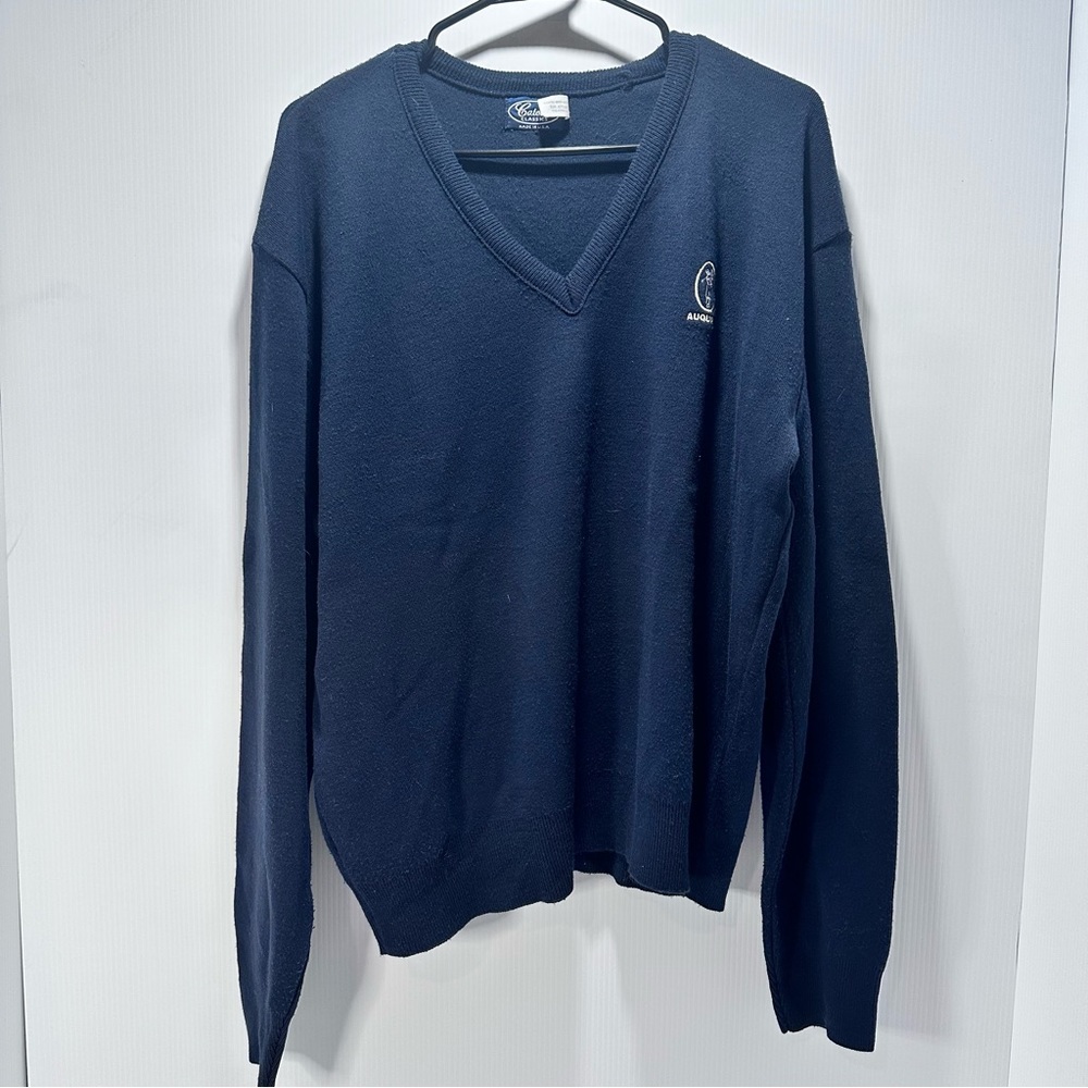 Vintage V-Neck Sweater Men’s XL Augusta Emblem Made In‎ USA Catoosa Classics